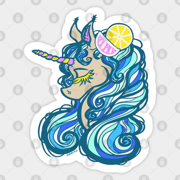 Summer Fun Unicorn Sticker by Jan Grackle